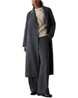 Whistles Relaxed Double Faced Wool Blend Coat - Black