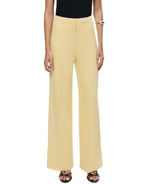 Nocturne High-Waist Tailored Wide-Leg Pants - Yellow
