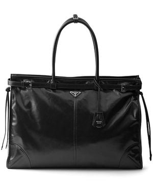 Prada Bonnie Leather Tote Bag - Black