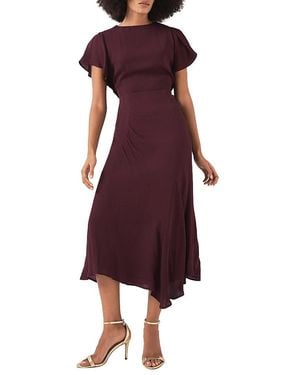 Mint Velvet Draped Asymmetric Midi Dress - Purple