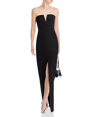 BCBGMAXAZRIA Strapless Crepe Gown - Black