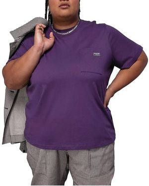 WILDFANG Plus The Everyday Pocket Tee Shirt - Purple