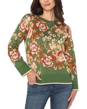 Liverpool Los Angeles Floral Print Sweater - Green