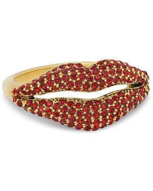 Kate Spade Kiss Pave Lips Ring - White