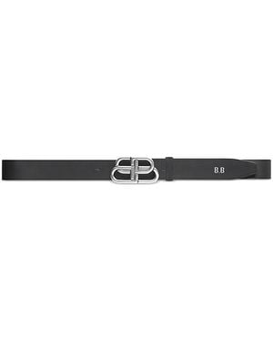 Balenciaga Bb Large Leather Belt - White