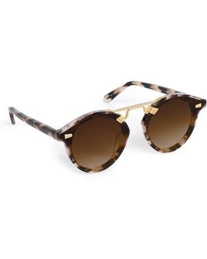 Krewe Round Sunglasses, 63Mm - Brown