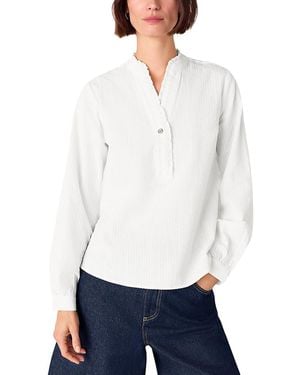 Whistles Textured Frill Top - White