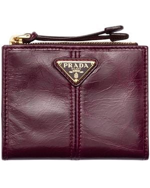 Prada Small Leather Wallet - Purple