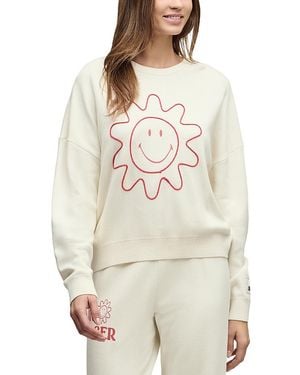 Barefoot Dreams Cozychic Ultra Lite Cotton Smiley Sun & Stars Pullover Top - White