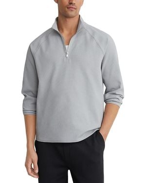 Reiss Lennox Half Zip Waffle Knit Sweatshirt - Gray