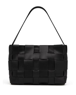 St. Agni Mini Woven Leather Tote - Black