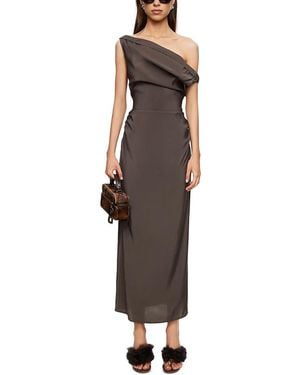 Lioness One Shoulder Maxi Dress - Brown