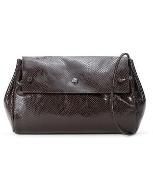 STAUD Cy Embossed Leather Bag - Gray