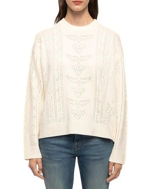 Zadig & Voltaire Markuz Wool & Cashmere Pointelle Sweater - White