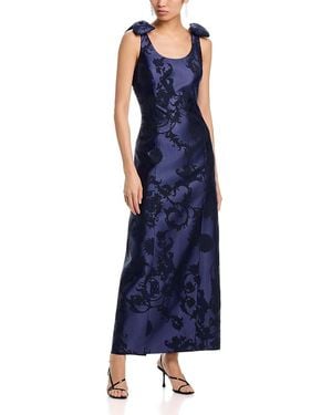 MILLY Kaelynn Floral Jacquard Dress - Blue