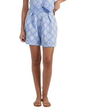 Chinti & Parker Laura Whitmore Sunflower Shorts - Blue