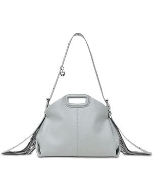 Maje Miss M Leather Crossbody Bag - Gray