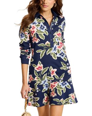 Tommy Bahama Island Escape Ocean Petals Long Sleeve Dress - Blue