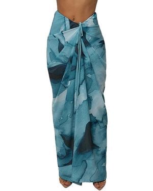 JLUXLABEL Abstract Noelia Printed Skirt - Blue