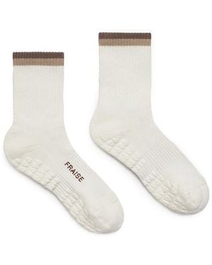 Fraise Striped Crew Grip Sock - White
