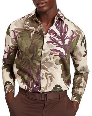 Ted Baker Wetherb Bold Bloom Print Regular Fit Shirt - Brown