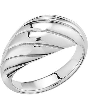 Oradina Sterling Swirl Dome Ring - White