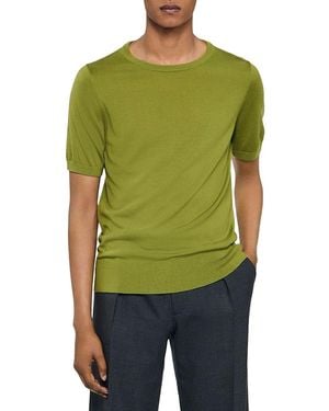 Sandro Flowing Knit Tee - Green