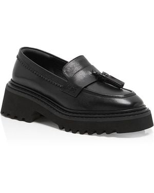 Free People Dahlia Leather Loafers - Black