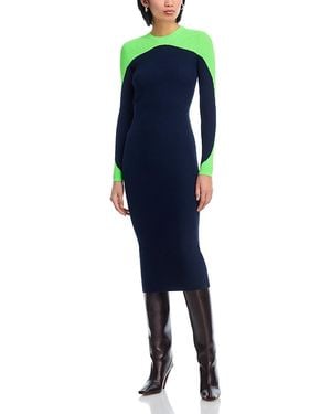 Essentiel Antwerp Color Blocked Ribbed Dress - Blue