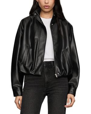Z Supply Corin Faux Leather Bubble Hem Jacket - Black