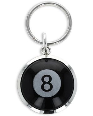 King Baby Studio Sterling High Roller Club Etched Onyx Eight Ball Key Chain - Black