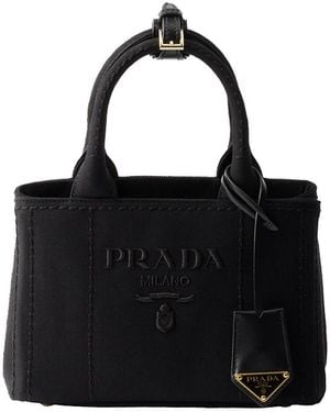 【日本入手困難】Prada Jardiniere cotton canvas mini handbag Black Prada Jardinière Cotton Canvas Mini Handbag | PRADA
