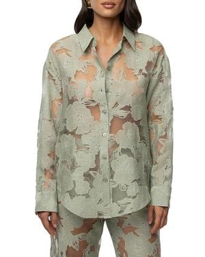 JLUXLABEL Organza Floral Blouse - Green