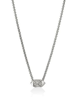 John Hardy Sterling Icon Diamond Pyramid Pendant Necklace - Metallic