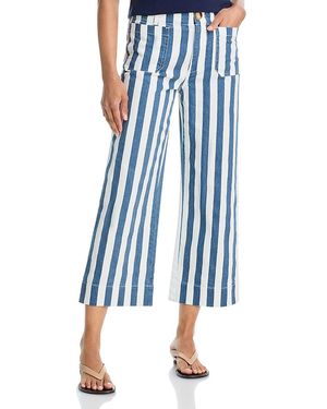 Aqua High Rise Wide Leg Cropped Jeans - Blue