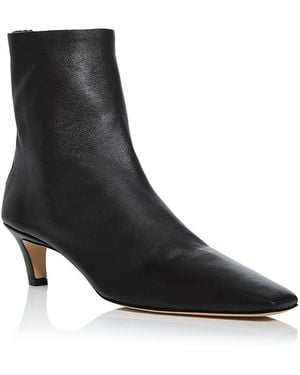 TOTEME Leather Ankle Boots - Black
