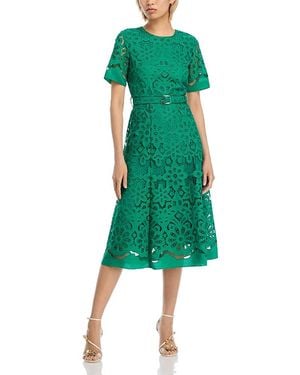 Tahari The Gaia Lace Dress - Green