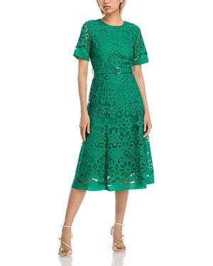 Tahari The Gaia Lace Dress - Green