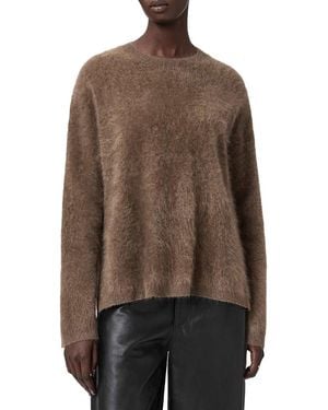 AllSaints Rebel Crewneck Cashmere Sweater - Brown