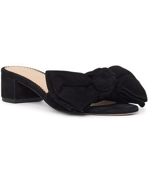 Cinq À Sept Faith Suede Bow Slides - Black