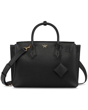 MCM Milla Medium Leather Tote - Black