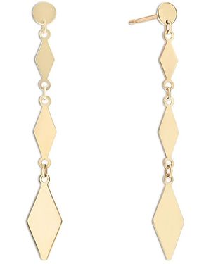 Lana Jewelry 14K Alternating Kite Linear Earrings - White