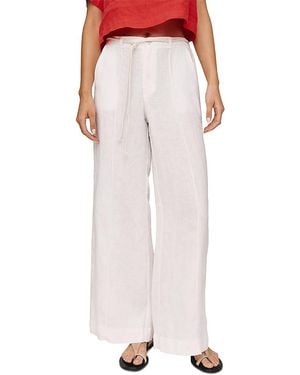 Bella Dahl Clean Waist Pintuck Wide Leg Pants - White