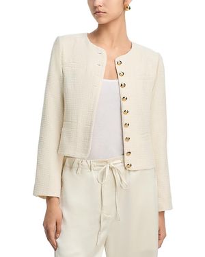 Aqua Multi Button Tweed Jacket - White