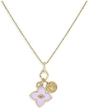 Sydney Evan 14K Lilac Flower Charm Necklace, 24 - Metallic