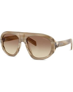 Prada Round Sunglasses, 56Mm - Natural
