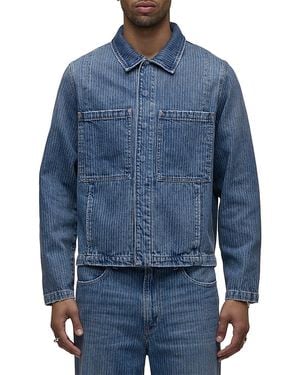 Hudson Jeans Striped Denim Work Jacket - Blue
