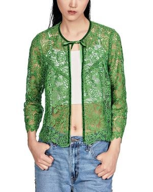 Anna Sui Rose Crochet Bed Jacket - Green