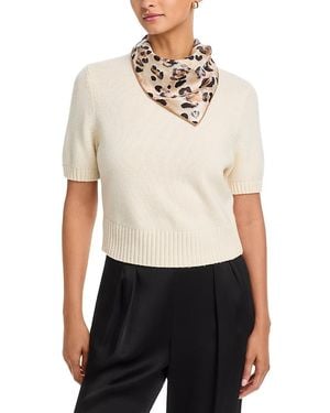 Fraas Animal Print Silk Square Scarf - White