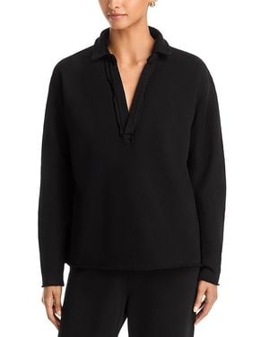 Frank & Eileen Patrick Cotton Collared Sweatshirt - Black